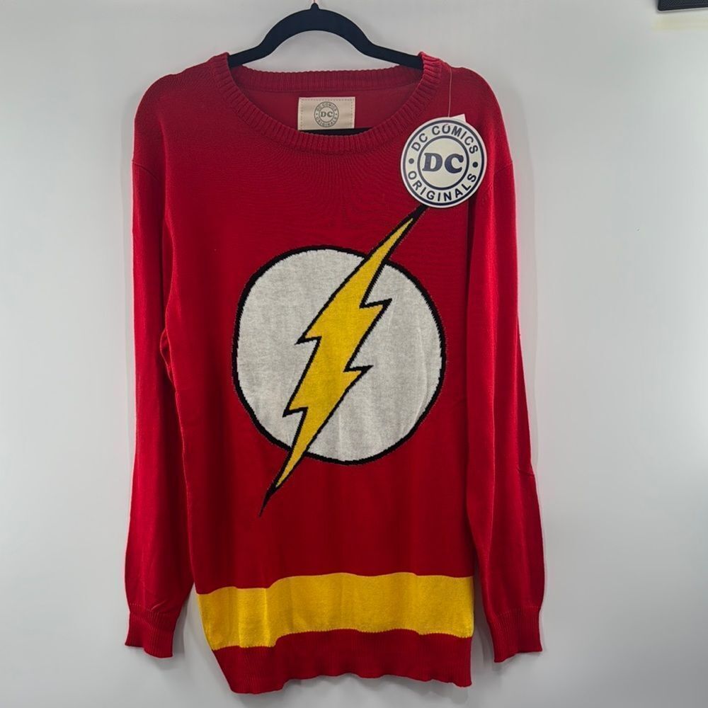 3For$20 DC Comic OrginalsβFlash Red Lightning Sweater NWT Size XL